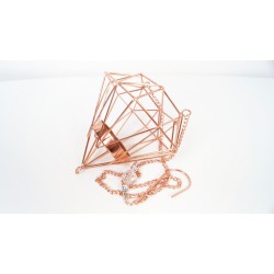 Hanging geometric copper candle holder 72cm