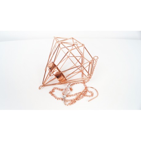 Hanging geometric copper candle holder 72cm