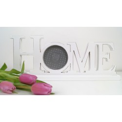 Decorative White Wood Photo Frame HOME Wording