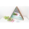 Boho wooden triangle mirror shelf