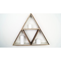 Boho wooden triangle large shelf