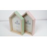 House shaped picture photo frame pink or mint large