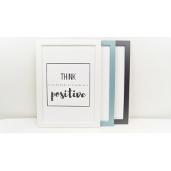 Framed poster "THINK POSITIVE" A4 with crystals