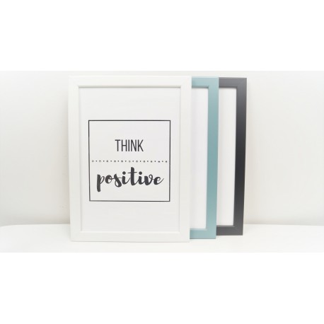 Framed poster "THINK POSITIVE" A4 with crystals