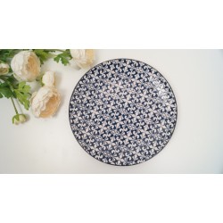 Stylish mosaic blue and white decorative DINNER PLATES SET OF 2