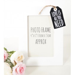 Tag Style Wooden Photo Frame 4x6  - Love is - black tag