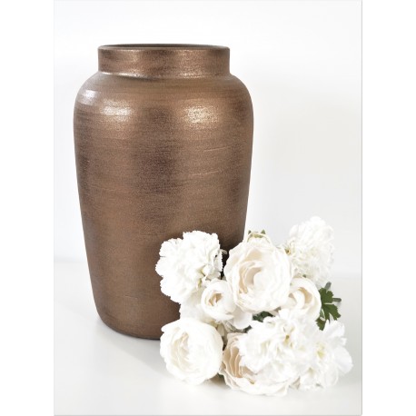 Copper Terracotta Vase HANDMADE in Portugal 30cm