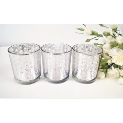 Allure Mirr Candle Holders set of 3 Silver