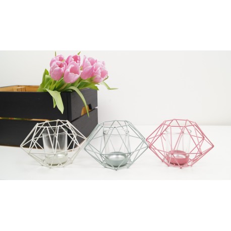 Geometric tea light candle holder 10cm